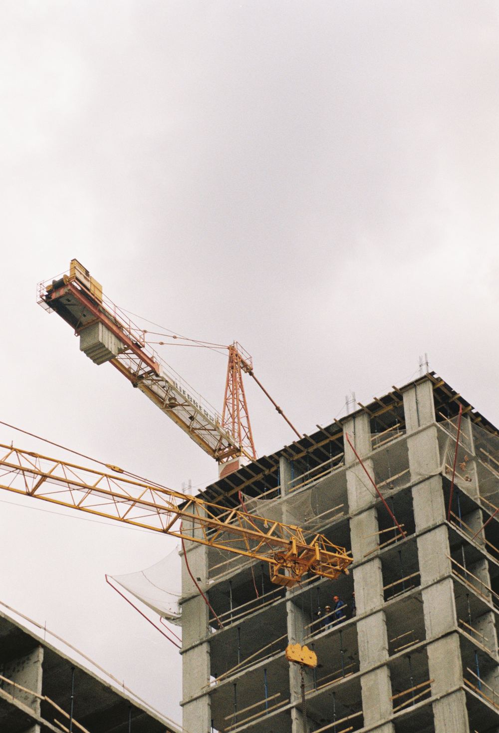 Travaux de gros oeuvre sur un chantier